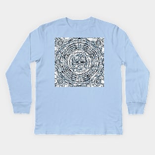 Mandala Blue Kids Long Sleeve T-Shirt